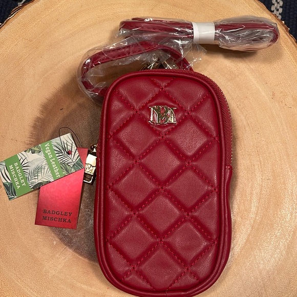 NWT badly Mishka, vegan leather in brick red phone case with wallet pocke… - Picture 1 of 10